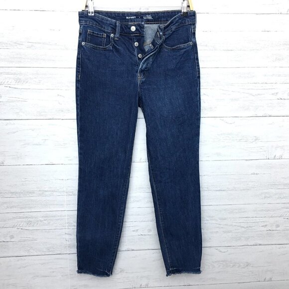 Old Navy Women's Jeans High Rise O.G. Straight Leg Button Fly Fray Hems size 4 - Picture 9 of 11